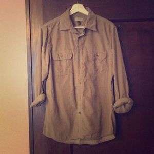 Sonoma Corduroy Tan Casual Button Down - M